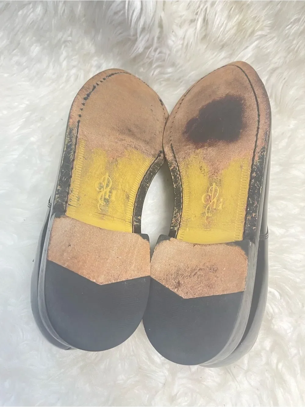 Cole Haan Black Leather Cap-Toe Oxfords